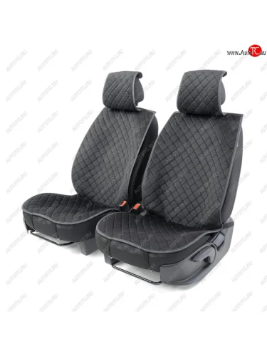 Накидка на сиденье алькантара стеганая черная (2 предм.) (2шт.) Car Performance AUTOPROFI AUTOPROFI cus-1012 bkbk