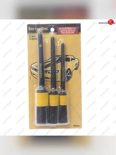 Набор кисточек для детейлинга 3шт. DOCTOR WAX DOCTOR WAX dw8601s