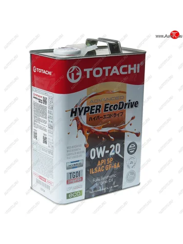 Масло моторное HYPER ECODRIVE SPGF-6A 0W20 синт.4л TOTACHI TOTACHI e0104