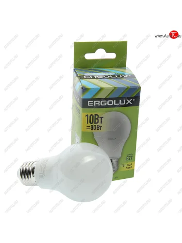 Лампа светодиодная E27 A60 10W (80W) 220V теплый ERGOLUX ERGOLUX el-led-a60-10w-e27-3k
