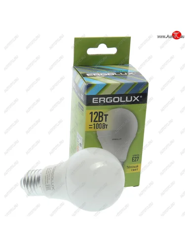 Лампа светодиодная E27 A60 12W (100W) 220V теплый ERGOLUX ERGOLUX el-led-a60-12w-e27-3k