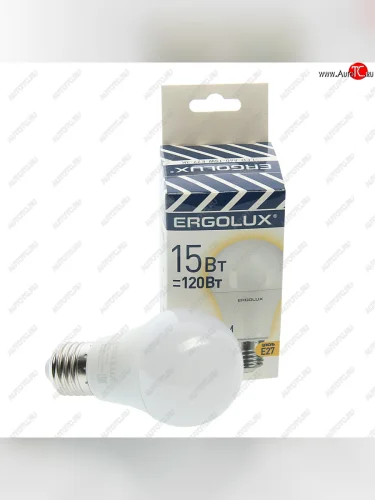 Лампа светодиодная E27 A60 15W (120W) 220V теплый ERGOLUX ERGOLUX el-led-a60-15w-e27-3k
