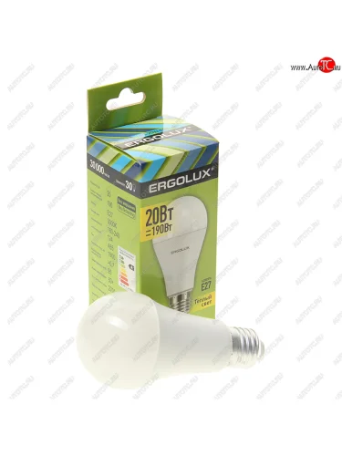 Лампа светодиодная E27 A60 20W (190W) 220V теплый ERGOLUX ERGOLUX el-led-a65-20w-e27-3k