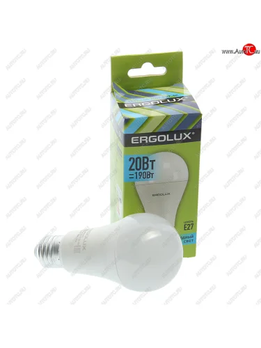 Лампа светодиодная E27 A65 20W (190W) 220V холодный ERGOLUX ERGOLUX el-led-a65-20w-e27-4k