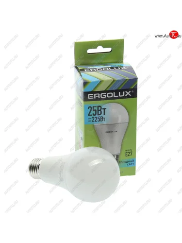 Лампа светодиодная E27 A65 25W (225W) 220V холодный ERGOLUX ERGOLUX el-led-a65-25w-e27-4k