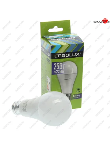 Лампа светодиодная E27 A65 25W (225W) 220V холодный ERGOLUX ERGOLUX el-led-a65-25w-e27-6k