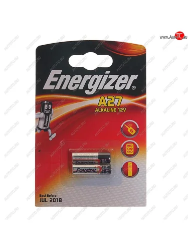 Батарейка A27 MN27 12V (пульт сигнализации) блистер (2шт.) Alkaline ENERGIZER ENERGIZER en-e27a(2)бл