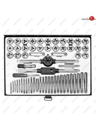 Набор метчиков и плашек метрический и дюймовый 60 предметов ЭВРИКА ЭВРИКА er-00603