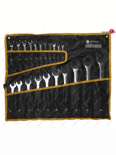 Набор ключей комбинированных 6-36мм 21 предметов в сумке сатинированных ЭВРИКА ЭВРИКА er-10210