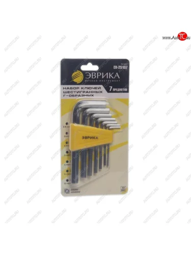 Набор ключей шестигранных 2.5-10мм Г-образных 7 предметов ЭВРИКА ЭВРИКА er-25107