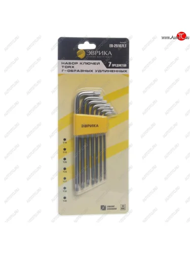 Набор ключей TORX T10-Т40 Г-образных удлиненных 7 предметов ЭВРИКА ЭВРИКА er-25107lt