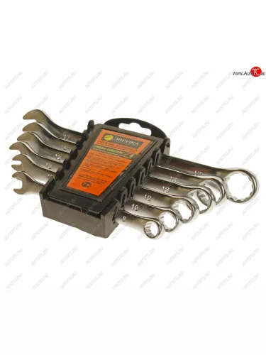 Набор ключей комбинированных 8-17мм 6 предметов в холдере сатинированные ЭВРИКА ЭВРИКА er-31060