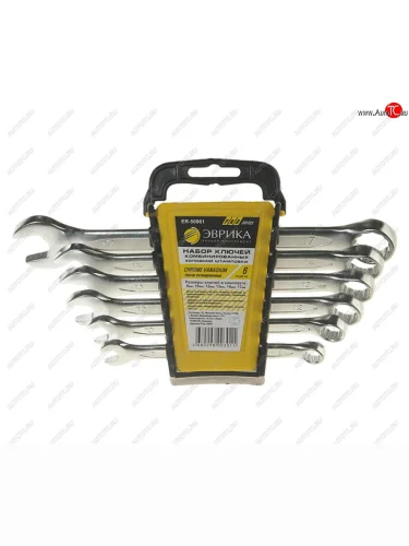 Набор ключей комбинированных 8-17мм 6 предметов в холдере CrV Pro ЭВРИКА ЭВРИКА er-50061