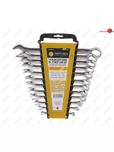 Набор ключей комбинированных 6-22мм 12 предметов в холдере ЕВРО CrV Pro ЭВРИКА ЭВРИКА er-50121e