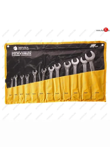 Набор ключей рожковых 6-32мм 12 предметов в сумке CrV Pro ЭВРИКА ЭВРИКА er-51120