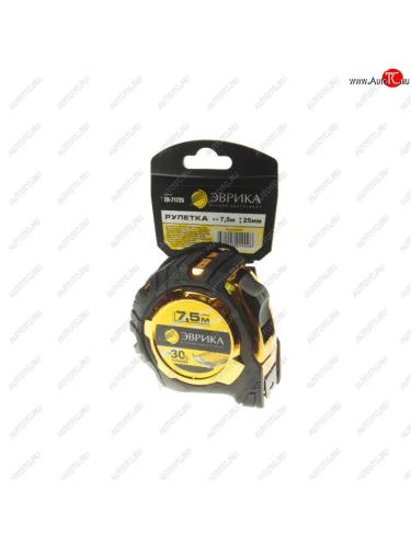Рулетка 7.5м 25мм металлический корпус с двумя фиксаторами S71G ЭВРИКА ЭВРИКА er-71725