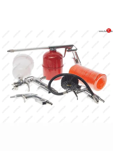 Набор пневмоинструмента (краскораспылитель верх.нижн. бак,пистолет обдувочн.для подкачки) ЭВРИКА ЭВРИКА er-76301