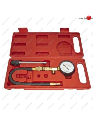 Компрессометр бензин (0-21Bar) (М14,М18 жесткий прижимной адаптер-переходник) 3 предмета ЭВРИКА ЭВРИКА er-86305