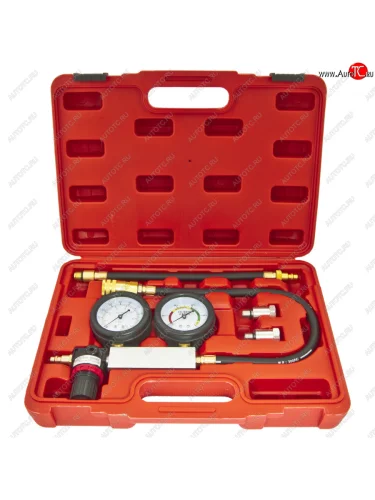 Тестер утечки в цилиндрах с адаптерами (0-7Bar) 4 предмета в кейсе ЭВРИКА ЭВРИКА er-86316