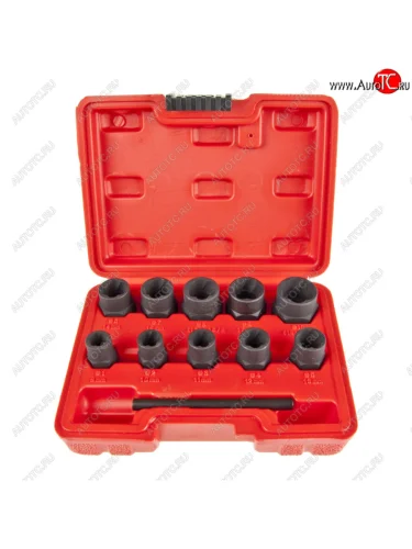 Набор головок для поврежденных болтов и гаек 38 10-19мм в кейсе ЭВРИКА ЭВРИКА er-86416
