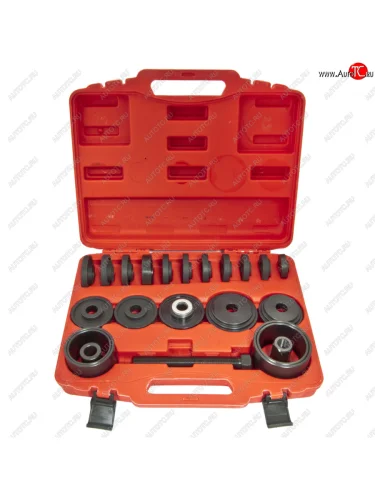 Набор приспособлений для замены ступичных подшипников 23 предмета в кейсе ЭВРИКА ЭВРИКА er-86717