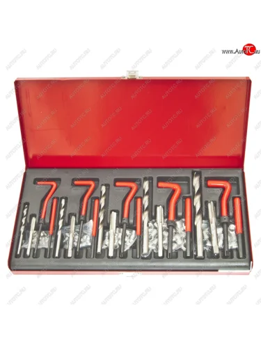 Набор инструментов и вставок для восстановления резьбы М5х0.8-М8х1.25-М12х1.75мм 131 предмет ЭВРИКА ЭВРИКА er-86718