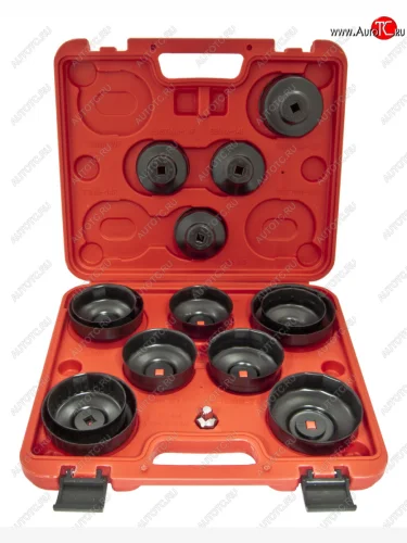 Набор съемников фильтра масляного 38 15 предметов в кейсе ЭВРИКА ЭВРИКА er-86844