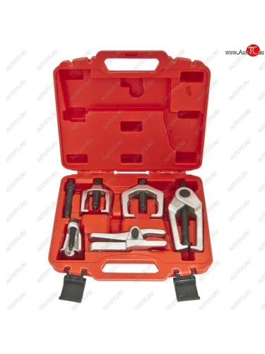 Набор съемников опор шаровых и наконечников рулевых тяг 6 предметов в кейсе ЭВРИКА ЭВРИКА er-86851