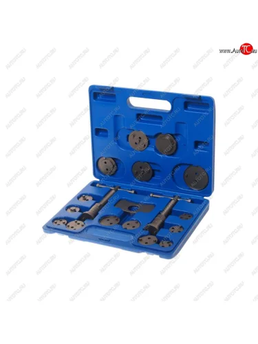 Набор инструментов для сведения тормозных цилиндров 18 предметов ЭВРИКА ЭВРИКА er-88109