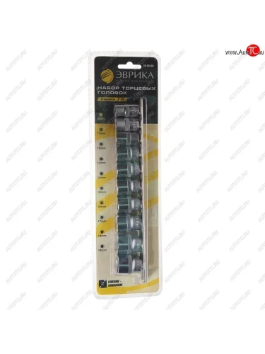 Набор головок торцевых 38 10-19мм 10 предметов ЭВРИКА ЭВРИКА er-95160