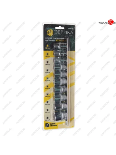 Набор головок торцевых 12 10-24мм 10 предметов ЭВРИКА ЭВРИКА er-95180