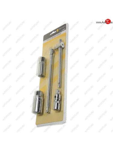 Набор переходников 5 предметов (удлинители, вороток, свечн. головки 16-21мм) в блистере ЭВРИКА ЭВРИКА er-9523c