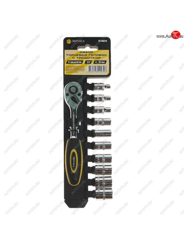 Набор головок торцевых 14 04-13мм с трещоткой 72 зуба 11 предметов с держателем ЭВРИКА ЭВРИКА er-96070