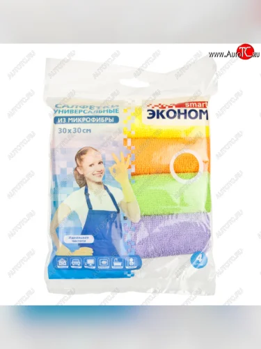 Салфетка микрофибра универсальная 30х30см (4шт.) АВАНГАРД АВАНГАРД esm-72647