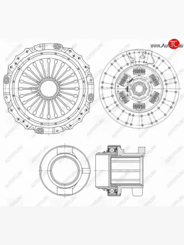 Сцепление MAN TGA,TGS,TGX комплект (с выжимным подшипником) d=430 TRIALLI TRIALLI fr821 TRIALLI fr821