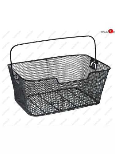 Корзина велосипедная на багажник с ручкой черная NO NAME fwd-bsk1815