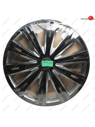Колпак колеса R-14 черныйсильвер ГИГА СУПЕР комплект 4шт. NO NAME гига супер r14