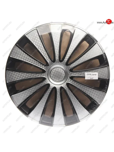Колпак колеса R-14 черныйсильвер СУПЕР GMK комплект 4шт. NO NAME gmk супер r14