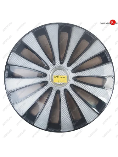 Колпак колеса R-15 черныйсильвер СУПЕР GMK комплект 4шт. NO NAME gmk супер r-15