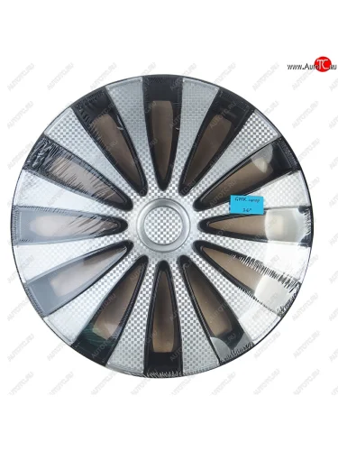 Колпак колеса R-16 черныйсильвер СУПЕР GMK комплект 4шт. NO NAME gmk супер r-16