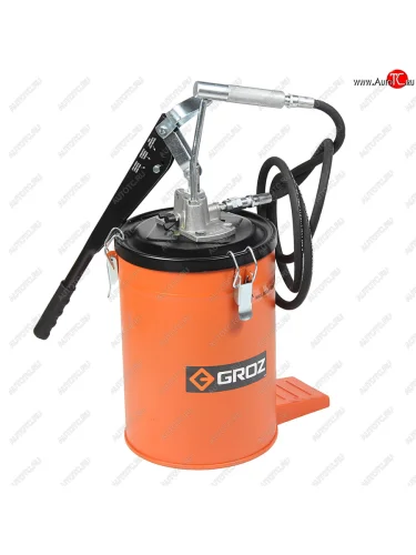 Нагнетатель смазки (солидолонагнетатель) ручной с емкостью 10кг, 4-9гход переносной GROZ GROZ gr44281