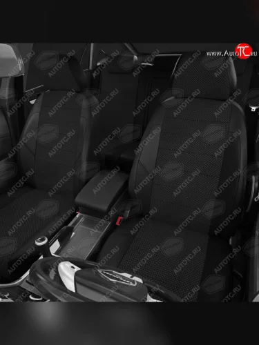 Авточехлы ГАЗель Next (3 высоких) экокожа-жаккард черные комплект AVTOLIDER AVTOLIDER gz30-0104-kk4