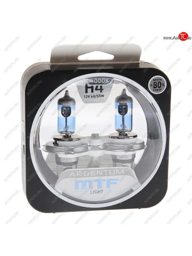Лампа 12V H4 6055W P43t +80% бокс (2шт.) Argentum MTF MTF h8a1204