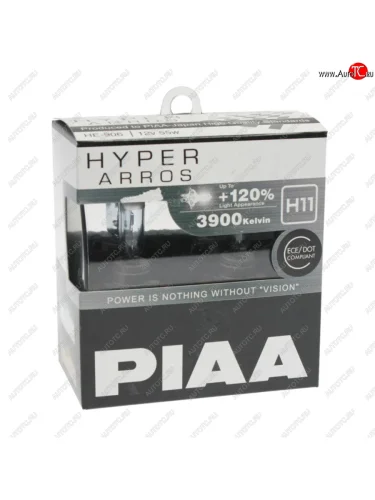 Лампа 12V H11 55W +120% бокс (2шт.) Hyper Arros PIAA PIAA (Пиаа) he-906-h11 PIAA (Пиаа) he-906-h11