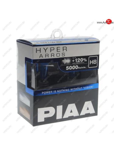 Лампа 12V H8 35W PGJ19-1 +120% 5000K бокс (2шт.) Hyper Arros PIAA PIAA (Пиаа) he-924-h8 PIAA (Пиаа) he-924-h8