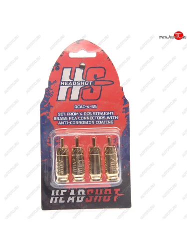 Штекер RCA комплект 4шт. KICX KICX headshot rcac-4-ss