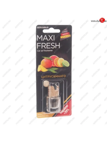 Ароматизатор подвесной жидкостный (цитрус и манго) с деревянной крышкой 5мл MAXI FRESH MAXI FRESH hmf-28