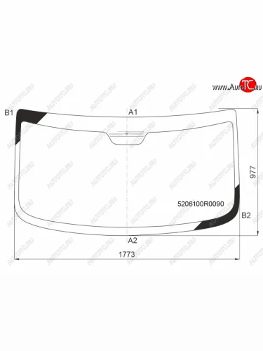 Стекло лобовое (антенна) FUYAO (зеленое) JAC Sunray LC6T32 автобус (2020-2025)