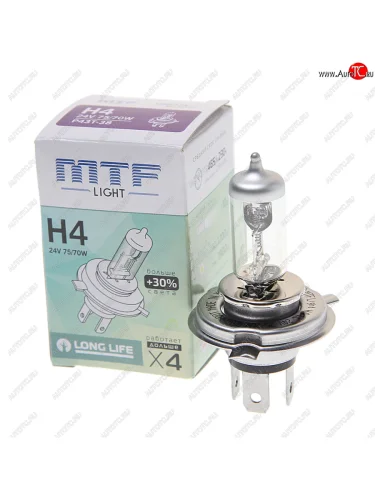 Лампа 24V H4 7570W P43t Long Life MTF MTF hs2404