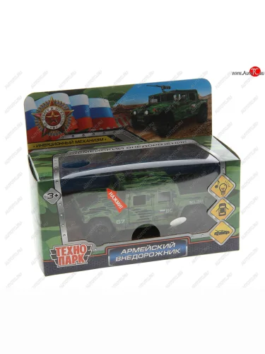 Модель автомобиля HUMMER H1 металлическая (свет, звук) ТЕХНОПАРК ТЕХНОПАРК humvepickup-12sl mil-gn